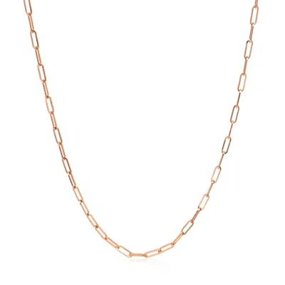 Fashnzfab 14k Rose Gold Adjustable Paperclip Chain (1.50 Mm)