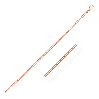 Fashnzfab 14k Rose Gold Delicate Paperclip Chain (2.10 Mm)