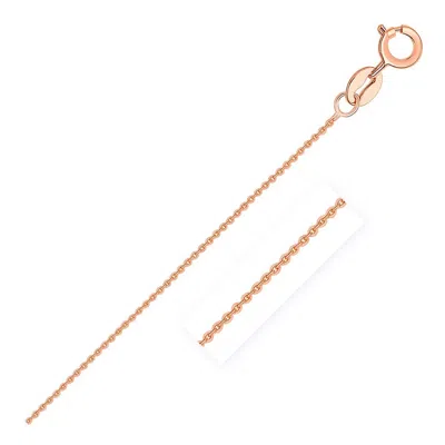 Fashnzfab 14k Rose Gold Diamond Cut Cable Link Chain (0.68 Mm) In Multi