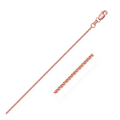 Fashnzfab 14k Rose Gold Diamond Cut Round Wheat Chain (1.20 Mm) In Metallic