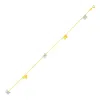 Fashnzfab 14k Two Tone Gold Anklet With Butterflies In Multi