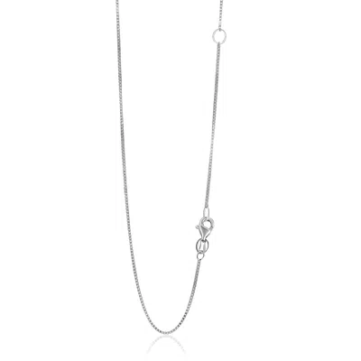 Fashnzfab 14k White Gold Adjustable Box Chain (0.80 Mm) In Metallic