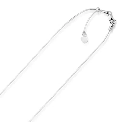 Fashnzfab 14k White Gold Adjustable Snake Chain (0.80 Mm)