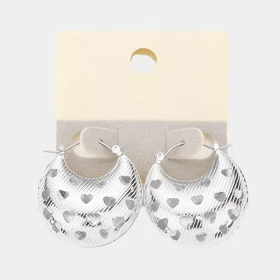 Fashnzfab 14k White Gold Dipped Metal Pin Catch Earrings In Metallic
