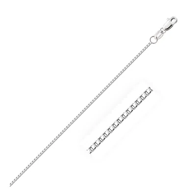 Fashnzfab 14k White Gold Octagonal Box Chain (1.00 Mm)
