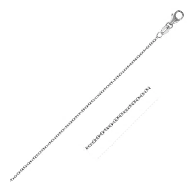 Fashnzfab 14k White Gold Round Cable Link Chain (1.50 Mm) In Silver