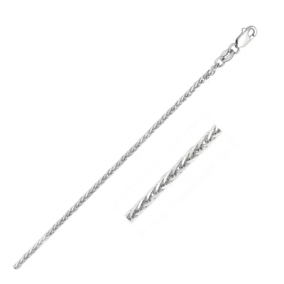 Fashnzfab 14k White Gold Square Wheat Chain (1.80 Mm)