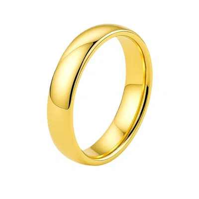 Fashnzfab 14k Yellow Gold 4mm Comfort Fit Wedding Band