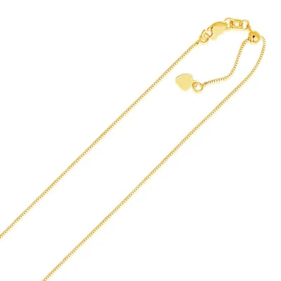 Fashnzfab 14k Yellow Gold Adjustable Box Chain (0.70 Mm)
