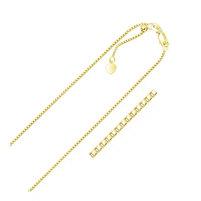 Fashnzfab 14k Yellow Gold Adjustable Box Chain (1.10 Mm)