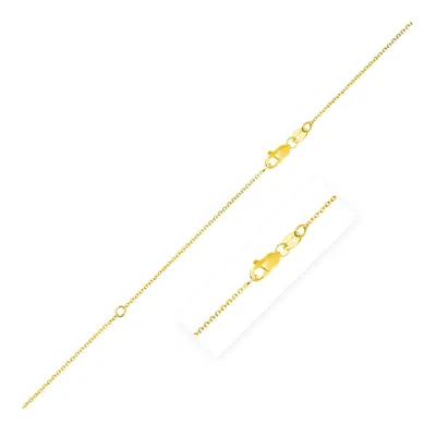 Fashnzfab 14k Yellow Gold Adjustable Cable Chain (1.10 Mm)