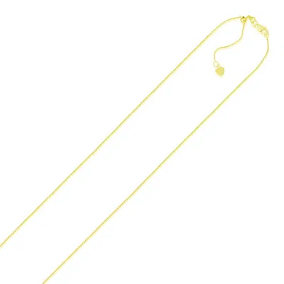 Fashnzfab 14k Yellow Gold Adjustable Cable Chain (1.10 Mm)