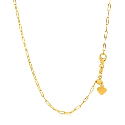 Fashnzfab 14k Yellow Gold Adjustable Paperclip Chain (1.50 Mm)