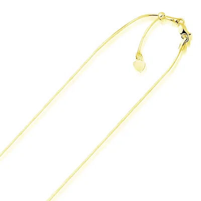 Fashnzfab 14k Yellow Gold Adjustable Snake Chain (0.80 Mm)
