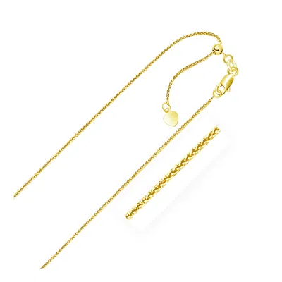 Fashnzfab 14k Yellow Gold Adjustable Wheat Chain (1.00 Mm) 30''