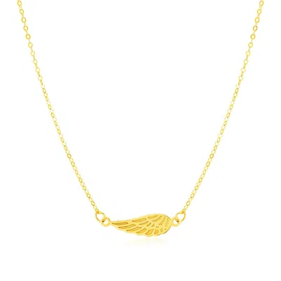 Fashnzfab 14k Yellow Gold Angel Wing Necklace