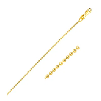 Fashnzfab 14k Yellow Gold Bead Chain 1.5mm (1.50 Mm)