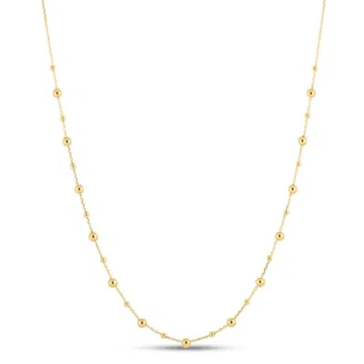 Fashnzfab 14k Yellow Gold Bead Necklace