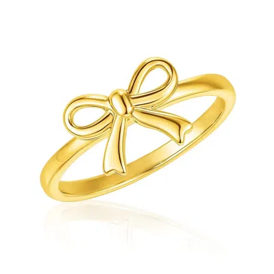 Fashnzfab 14k Yellow Gold Bow Ring