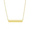 Fashnzfab 14k Yellow Gold Chain Necklace With A Shiny Flat Bar In Gold