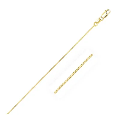Fashnzfab 14k Yellow Gold Classic Box Chain (0.60 Mm)