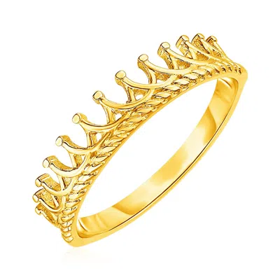 Fashnzfab 14k Yellow Gold Crown Motif Ring