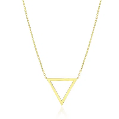 Fashnzfab 14k Yellow Gold Delta Symbol Chain Necklace
