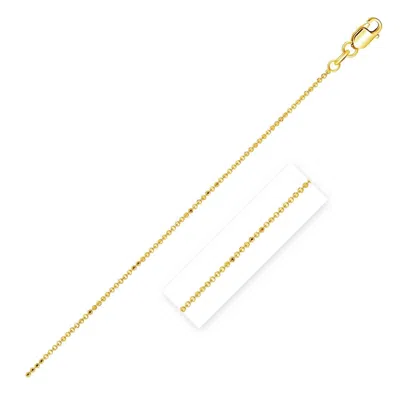 Fashnzfab 14k Yellow Gold Diamond Cut Bead Chain (0.90 Mm)