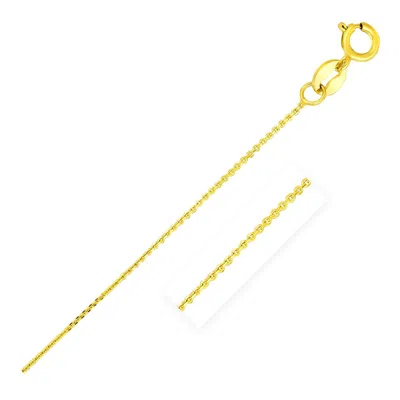 Fashnzfab 14k Yellow Gold Diamond Cut Cable Link Chain (0.68 Mm)