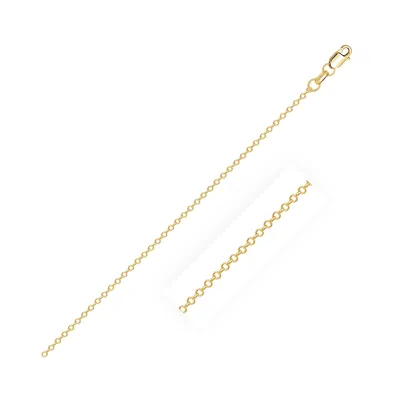Fashnzfab 14k Yellow Gold Diamond Cut Cable Link Chain (0.87 Mm)