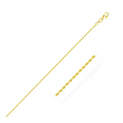 Fashnzfab 14k Yellow Gold Diamond Cut Rope Anklet 1.5mm