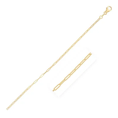 Fashnzfab 14k Yellow Gold Fine Paperclip Anklet (1.5mm)