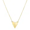 Fashnzfab 14k Yellow Gold High Polish Elongated Heart Necklace In Gold