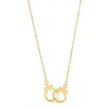 Fashnzfab 14k Yellow Gold High Polish Handcuff Necklace In Gold