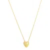 Fashnzfab 14k Yellow Gold High Polish Scribbles Heart Necklace In Gold