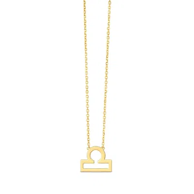 Fashnzfab 14k Yellow Gold Libra Necklace