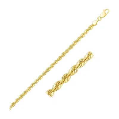 Fashnzfab 14k Yellow Gold Light Rope Chain (2.5 Mm)