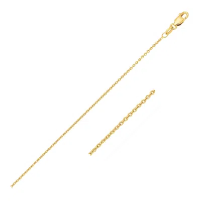 Fashnzfab 14k Yellow Gold Oval Cable Link Chain (1.10 Mm)