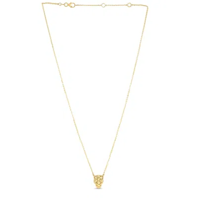 Fashnzfab 14k Yellow Gold Panther Head Necklace