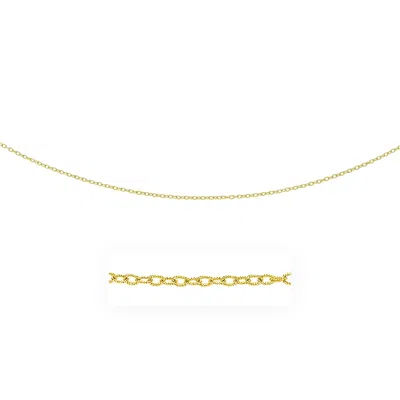 Fashnzfab 14k Yellow Gold Pendant Chain With Textured Links (2.50 Mm)
