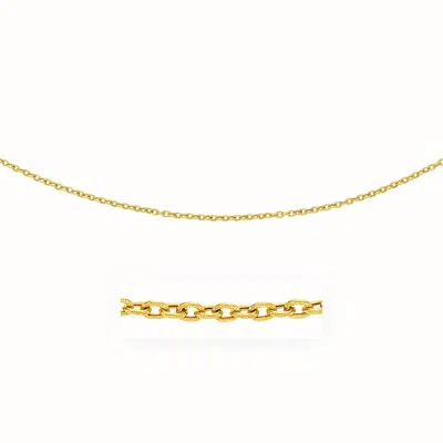 Fashnzfab 14k Yellow Gold Pendant Chain With Textured Links (3.3 Mm)