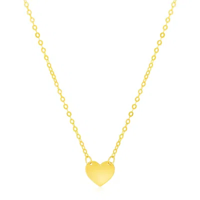 Fashnzfab 14k Yellow Gold Polished Mini Heart Necklace