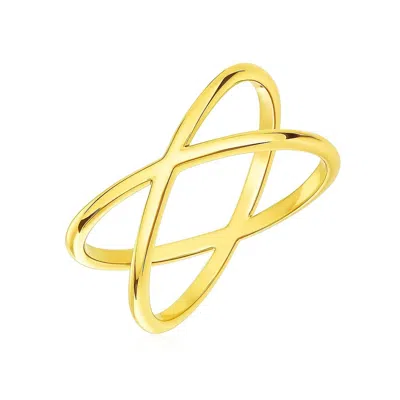 Fashnzfab 14k Yellow Gold Polished X Profile Ring