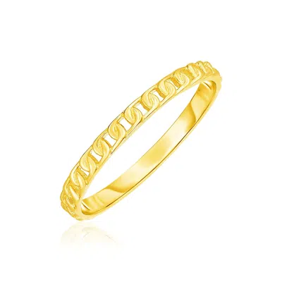 Fashnzfab 14k Yellow Gold Ring With Bead Texture
