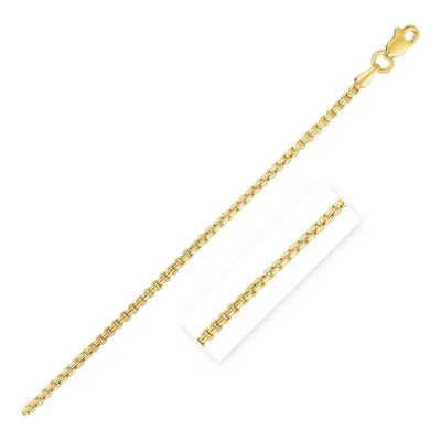 Fashnzfab 14k Yellow Gold Round Box Chain (1.3 Mm)