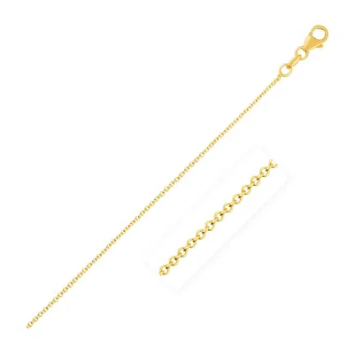 Fashnzfab 14k Yellow Gold Round Cable Link Chain (1.1 Mm)