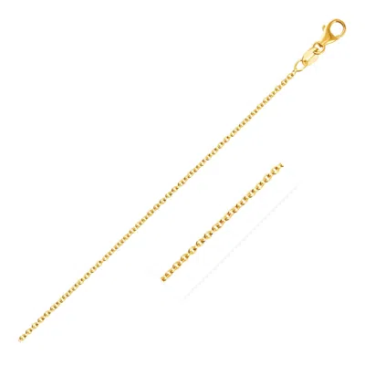 Fashnzfab 14k Yellow Gold Round Cable Link Chain (1.5 Mm)