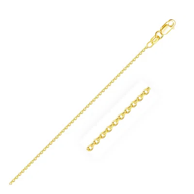 Fashnzfab 14k Yellow Gold Round Cable Link Chain (1.50 Mm)