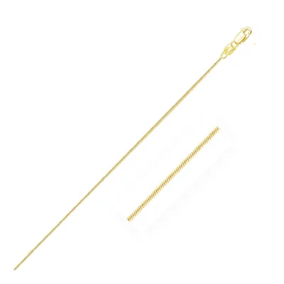 Fashnzfab 14k Yellow Gold Round Snake Chain (0.70 Mm)