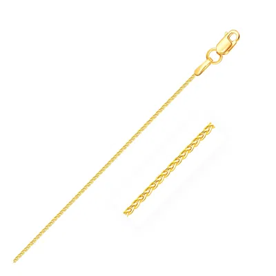 Fashnzfab 14k Yellow Gold Round Wheat Chain (1.00 Mm)